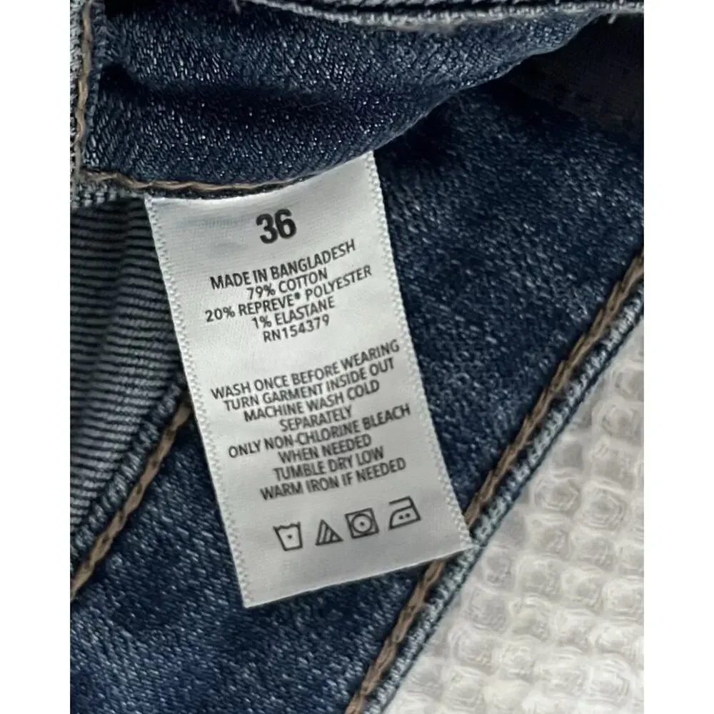 Aéropostale Men's Blue Solid Denim Cut Off Shorts, Medium Wash, Distressed